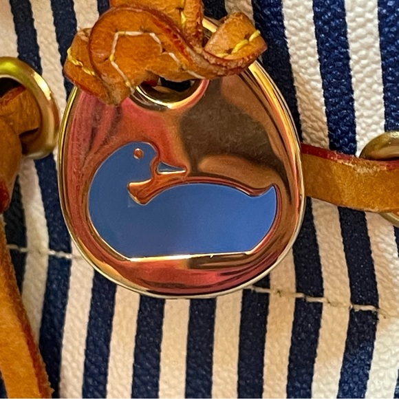 Vintage Dooney & Bourke Striped Canvas Handbag - Picture 3 of 11